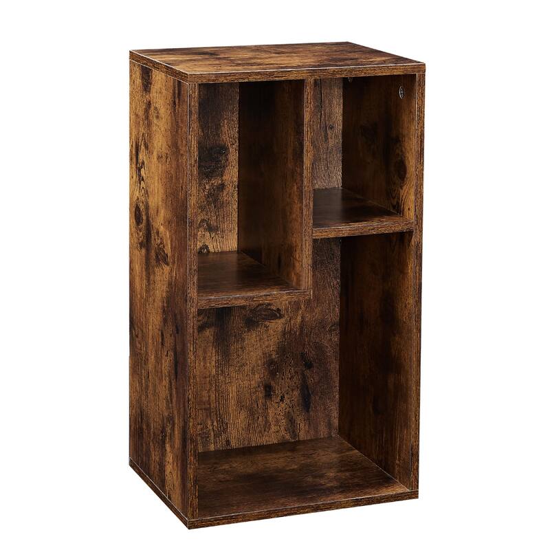 VECELO Three Open Cube Wooden Bookcase Organizer, Nightstands/small bookcase