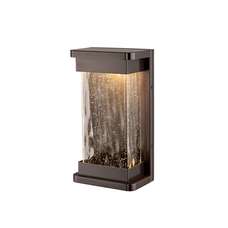Millennium Lighting Ederle 1 LED Light Outdoor Wall Sconce with Clear Water Seedy Glass Shades