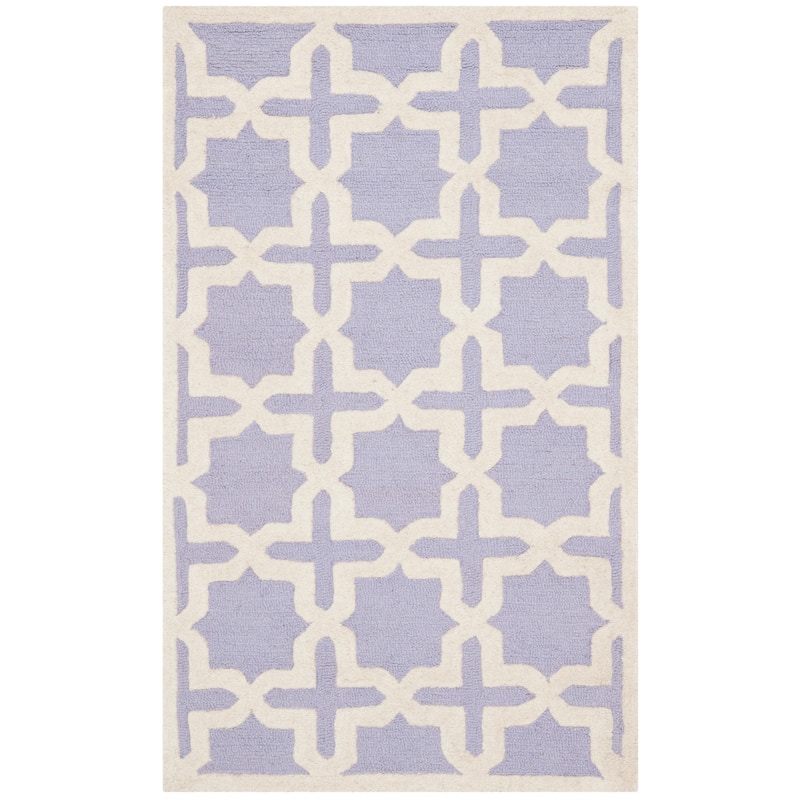 SAFAVIEH Handmade Cambridge Remedios Geometric Wool Rug - 3' x 5' - Lavander/Ivory