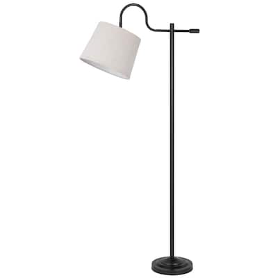 63" Bronze Adjustable Floor Lamp with Square Linen Blend Shade for Living Room or Bedroom Office Use - 62.5" H x 24" W x 12" D