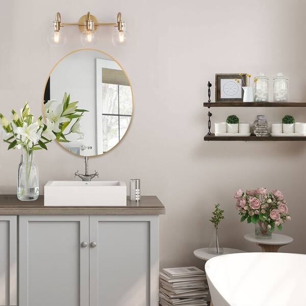 Shop Modern Gold Wall Sconces With Clear Glass Wall Vanity