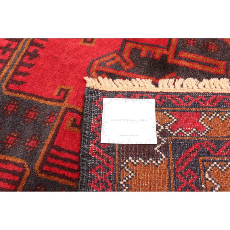 ECARPETGALLERY Hand-knotted Teimani Red Wool Rug - 3'8 x 6'6