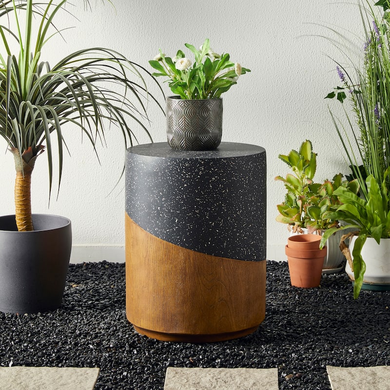 Glitzhome 17"H Multi-functional MGO Garden Stool Outdoor Table