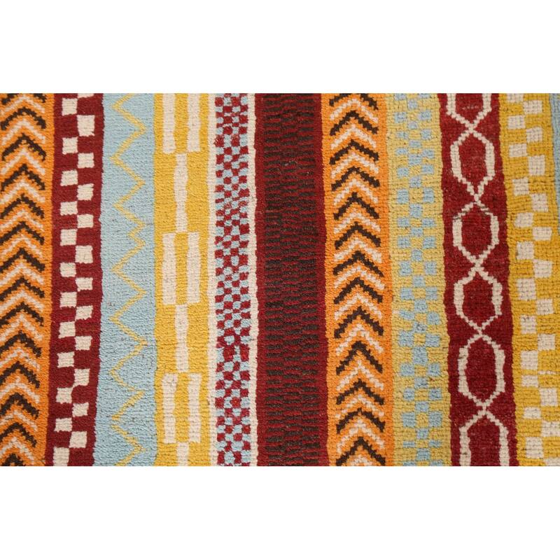 Vegetable Dye Moharramat Area Rug Hand-knotted Oriental Wool Carpet - 6'11" x 9'6"