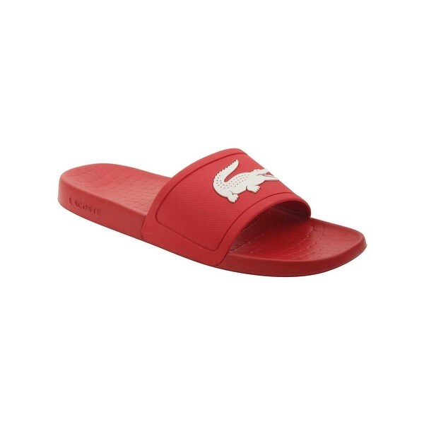 red lacoste flip flops