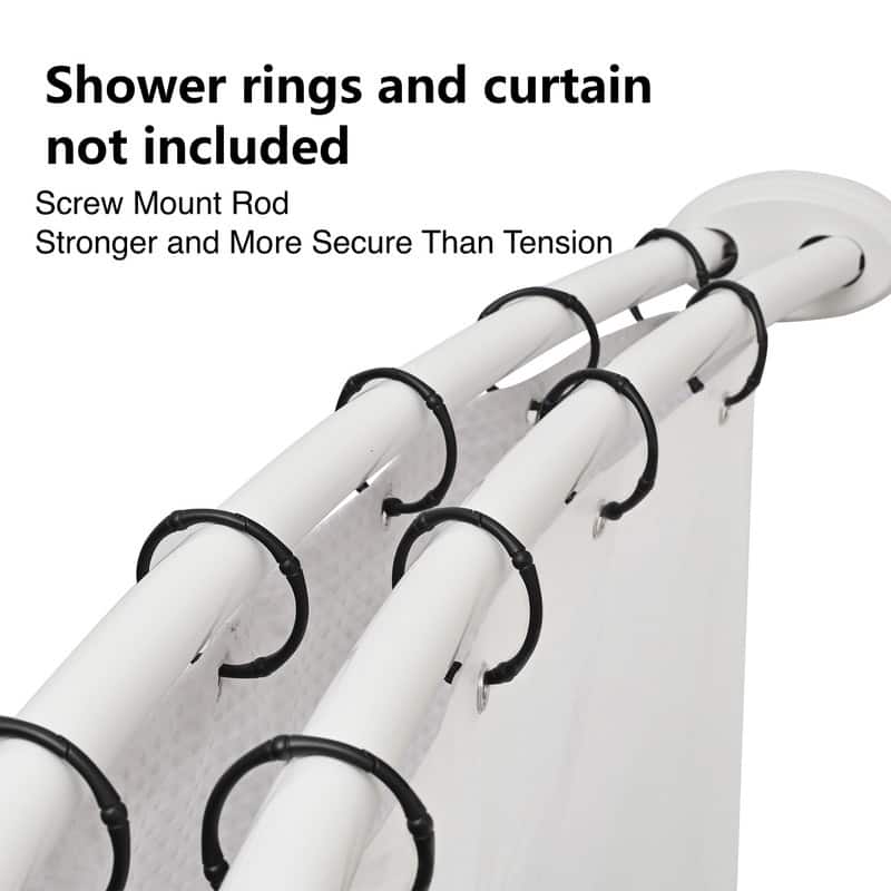 Utopia Alley Rustproof Wall Mounted Aluminum Double Curved Shower Curtain Rod, Screw Mount Rod, Adjustable Rod from 45" to 72"
