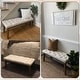 preview thumbnail 22 of 57, Button-Tufted Bench for End of Bed, Entryway Bench Beige/ Black/ Brown Solid Wood, Leather, Fabric 44-inch