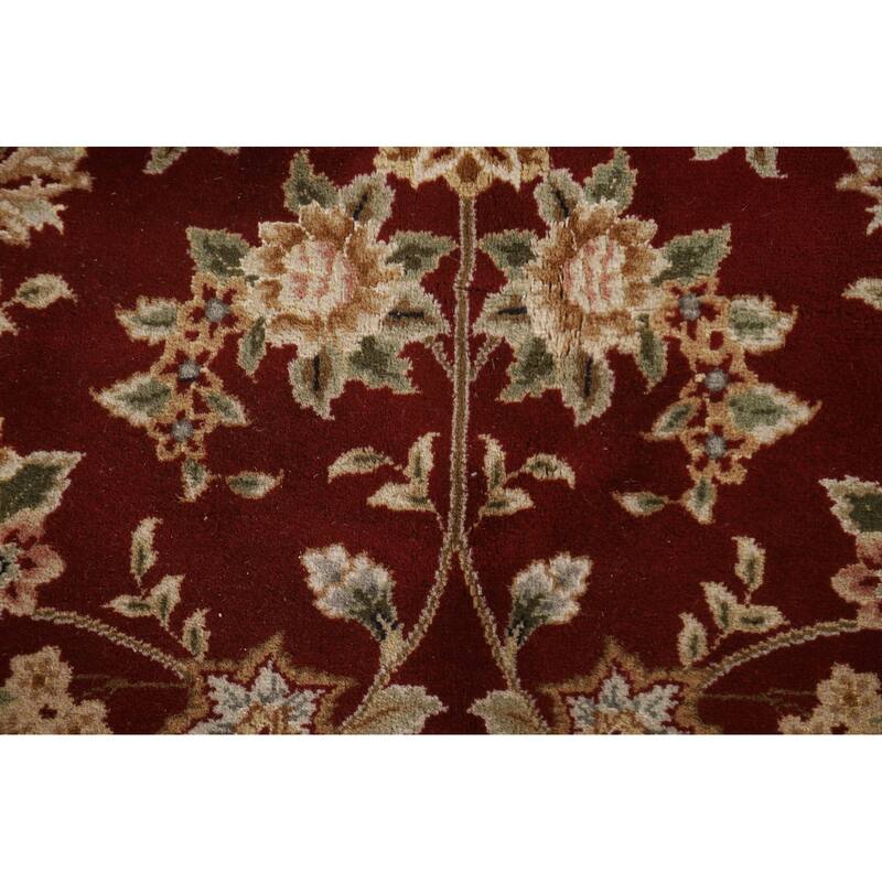 All-Over Floral Kashan Chinese Area Rug Hand-Knotted Wool Carpet - 8'7" x 11'7"