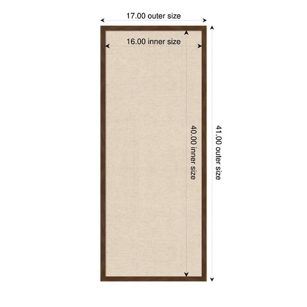 dimension image slide 65 of 91, Amanti Art Framed Fabric Pinboard Natural Linen Printed Bulletin Board