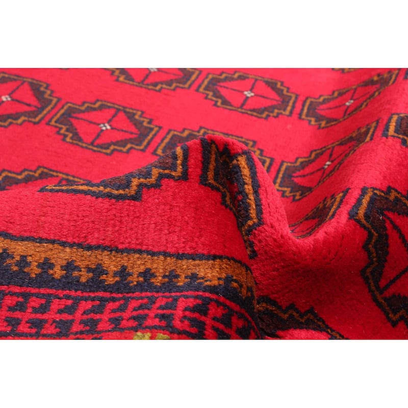 ECARPETGALLERY Hand-knotted Teimani Red Wool Rug - 2'11 x 4'6