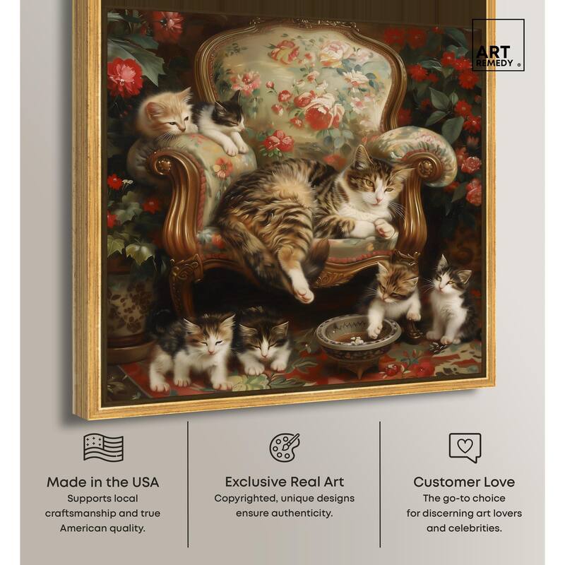 Lounging Cats Canvas by Art Remedy