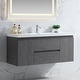 preview thumbnail 3 of 21, Floating Bathroom Vanity 24"-48" – Cement Gray Finish, White Integrated Sink 48 inch Vanity