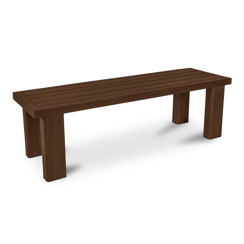 NADAAL STUDIOS Nadaal Emeren Dining Bench, Slatted Solid Teak Design, Brown