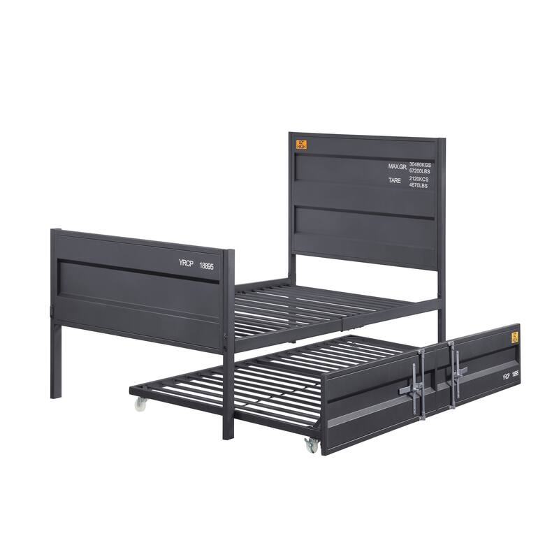 Full Size Metal Platform Bed with No Box Spring Needed - Gunmetal