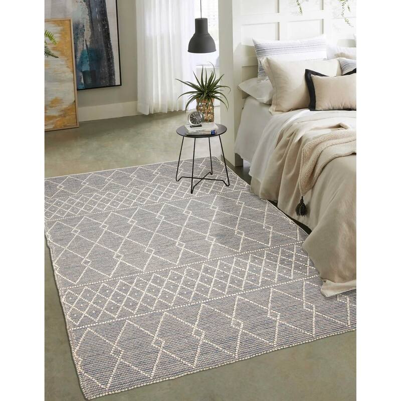 ECARPETGALLERY Braid weave Sienna Grey Wool Rug - 5'11 x 8'11