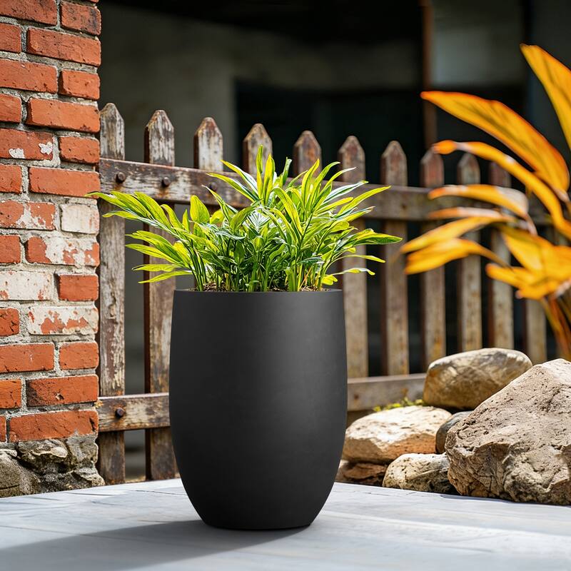 Concrete Tall Round Planter / Pot with Drainage Holes