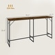 preview thumbnail 6 of 8, HOMCOM 70" Long Bar Table with Charging Station, Industrial Style Rectangular Bar Height Pub Table with Steel Frame. Rustic Brown
