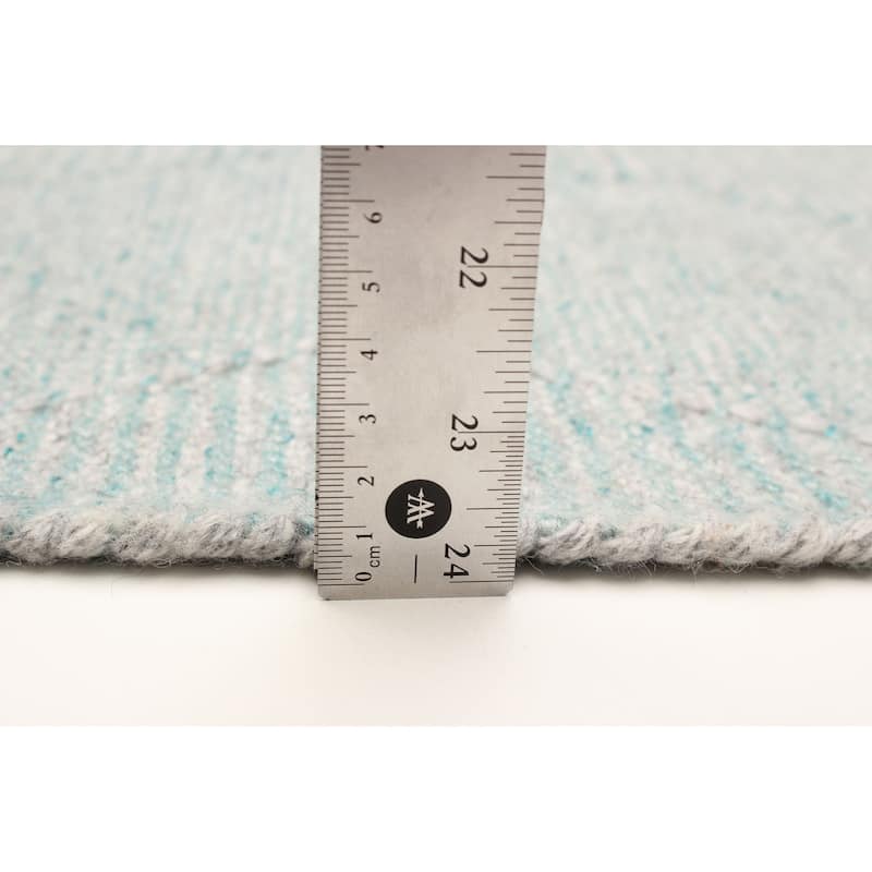 ECARPETGALLERY Flat-Weave Ankara FW Light Baby Blue Wool Kilim - 5'1 x 8'2