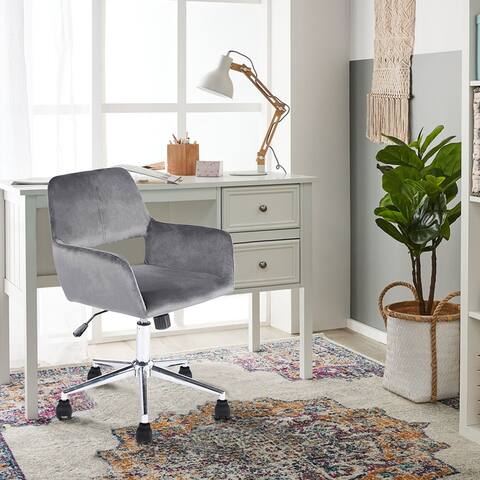 Porch & Den Sabrina Upholstered Home Office Swivel Chair