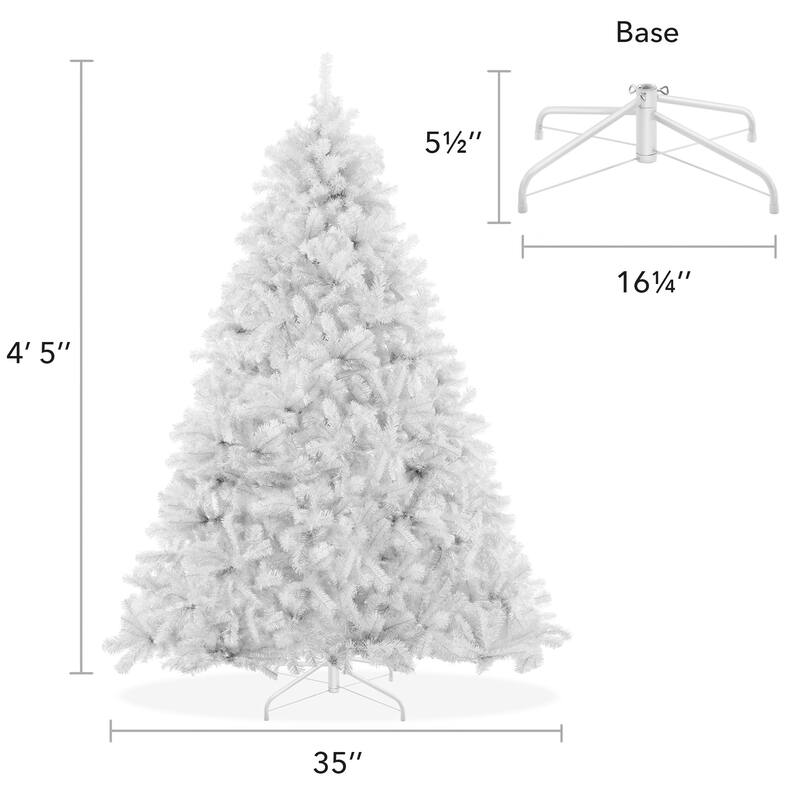 45ft White Spruce Artificial Holiday Christmas Tree with Metal Stand - 4.5 ft