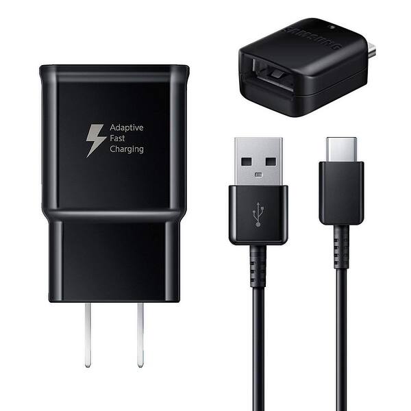 Shop Samsung Wall Fast Charger Usb Type C 6ft Cable For Galaxy S9 And S9 Plus Includes Otg Adapter Black Overstock 28702675