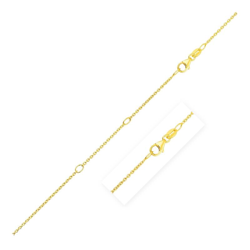 Double Extendable Cable Chain Necklace in 14k Yellow Gold (1.2mm) 18" Inches