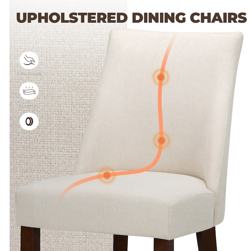 RENEWLINE Contemporary Dining Chair（Set of 2/4/6 - Upholstered Backrest & Wood Frame