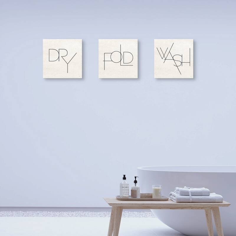 Wash Dry Fold I, Wash Dry Fold II, Wash Dry Fold III by Jess Aiken Canvas Art Prints