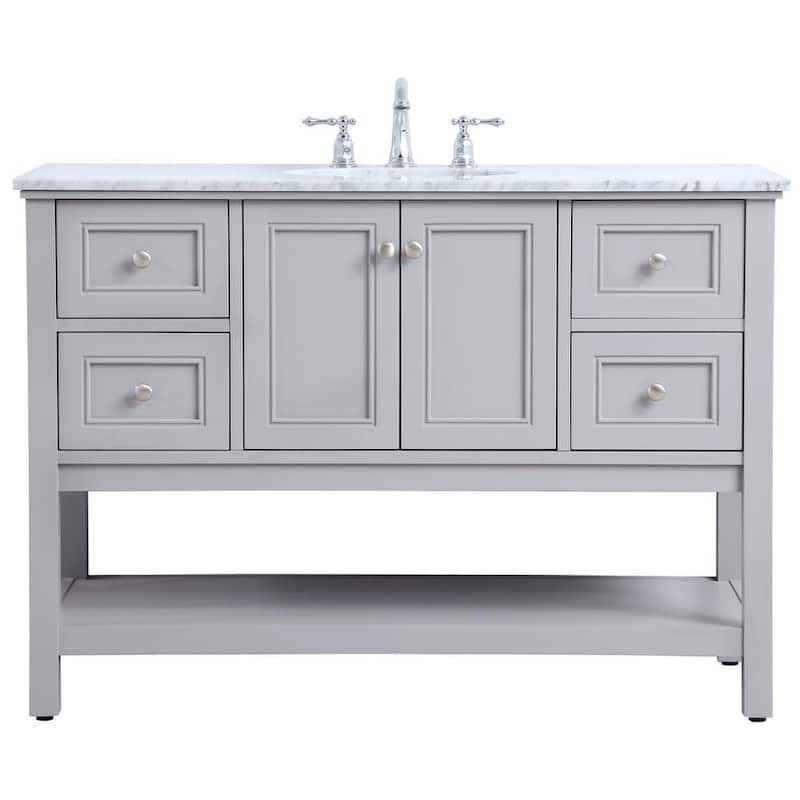 Elegant Lighting VF27048 Metropolis 48" Free Standing Single Basin - Grey - Painted