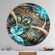 preview thumbnail 1 of 8, Designart 'Light Blue Fractal Flower' Oversized Modern Wall CLock