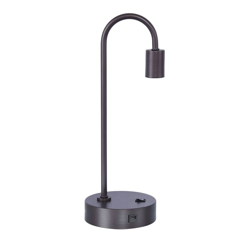 Porch & Den Cane Tube 17" Metal Task Lamp with USB
