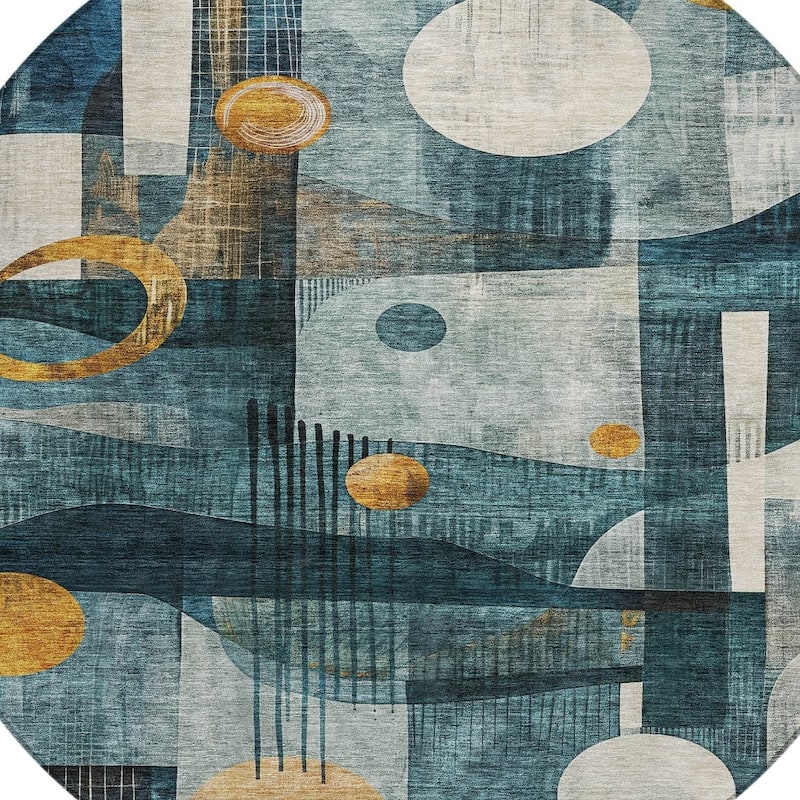 HomeRoots Geometric Transitional Rectangle Outdoor Rug