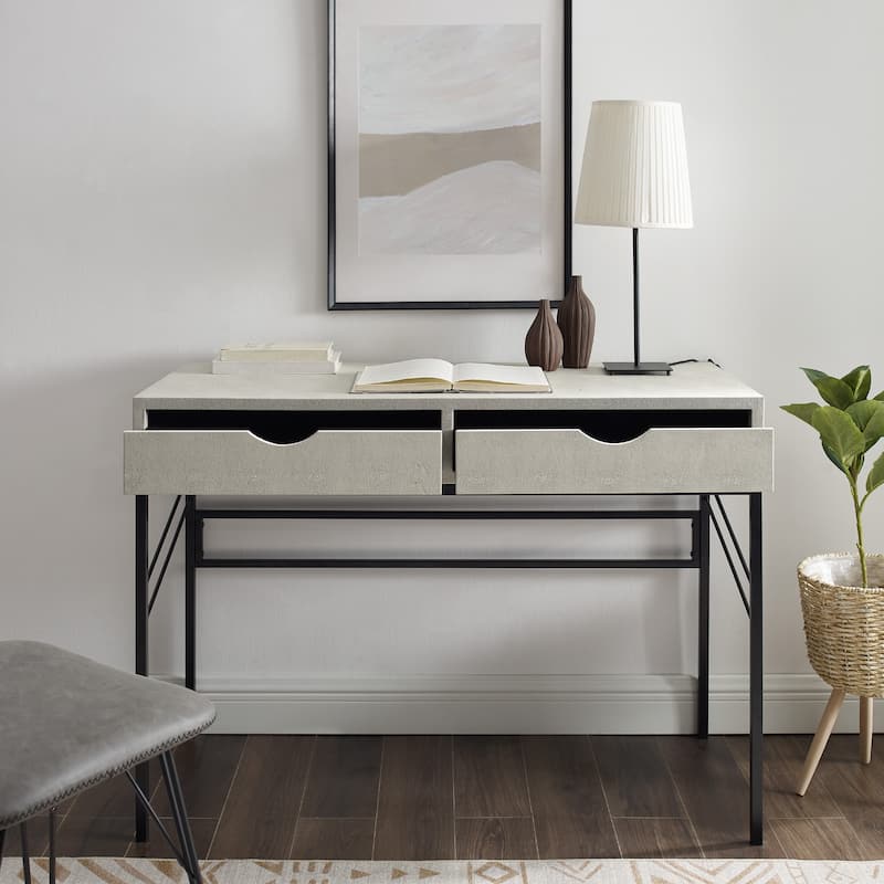 Middlebrook Designs 44-inch Faux Shagreen 2-Drawer Desk