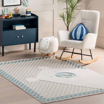 Nuloom Cecelia Polar Bear Kids Fringe Area Rug