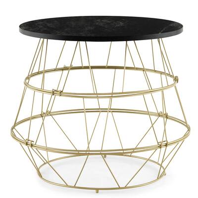 Costway Round Side End Coffee Sofa Table Nightstand with Storage Space - See Details