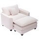 preview thumbnail 21 of 45, Organnice 40" Chenille Lounge Chair for Reading, Modern Couch Cozy Sofa Bed with Ottoman, Living Room Single Sofa Accent Chair