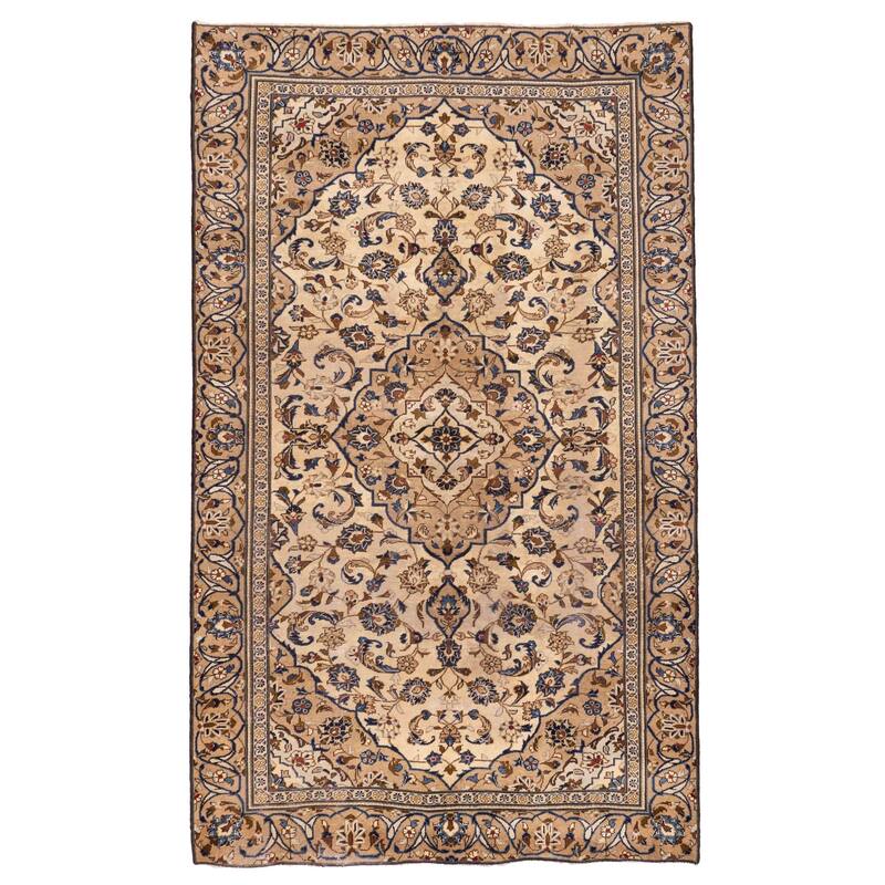 ECARPETGALLERY Hand-knotted Antalya Vintage Cream Wool Rug - 5'10 x 9'10