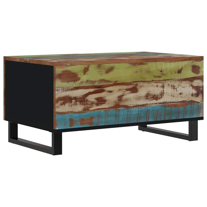 vidaXL Coffee Table 31.5"x19.7"x15.7" Solid Wood Mango&Engineered Wood