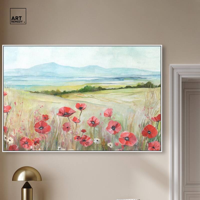 The Poppy Field Canvas by Art Remedy
