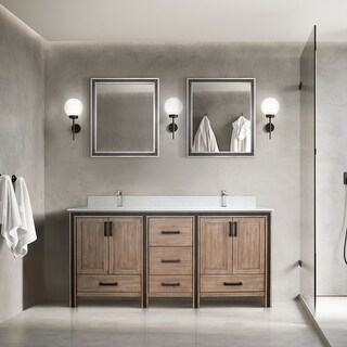 Lexora Ziva 72 inch Double Bathroom Vanity Countertop With Sink Bed