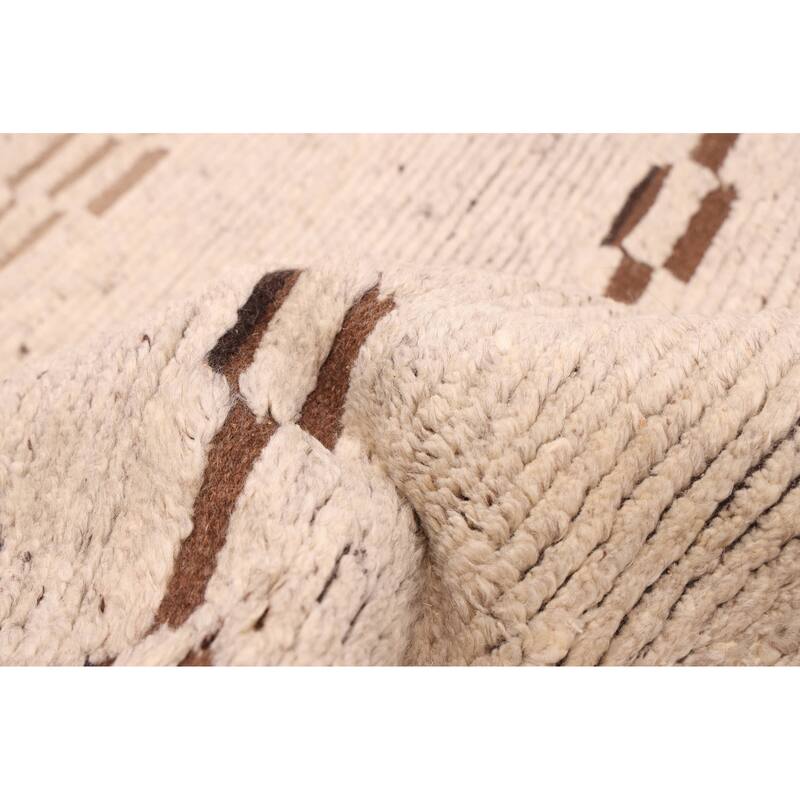 ECARPETGALLERY Hand-knotted Tangier Light Khaki Wool Rug - 5'6 x 7'8