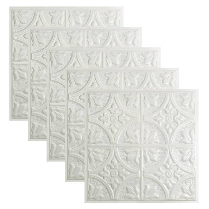 Great Lakes Tin Jamestown Lay-in Ceiling Tile - Gloss White - 2 x 2