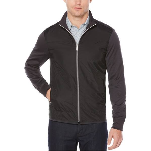 Shop Perry Ellis Mens Mixed Media Jacket Grey Small Overstock 29431907