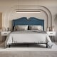 preview thumbnail 7 of 18, CraftPorch Modern Linen Nailhead Curvaceous Upholstered Bed