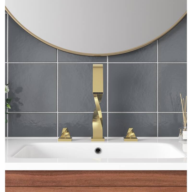 Unique Design 2 Handle Waterfall Widespread Bathroom Sink Faucet