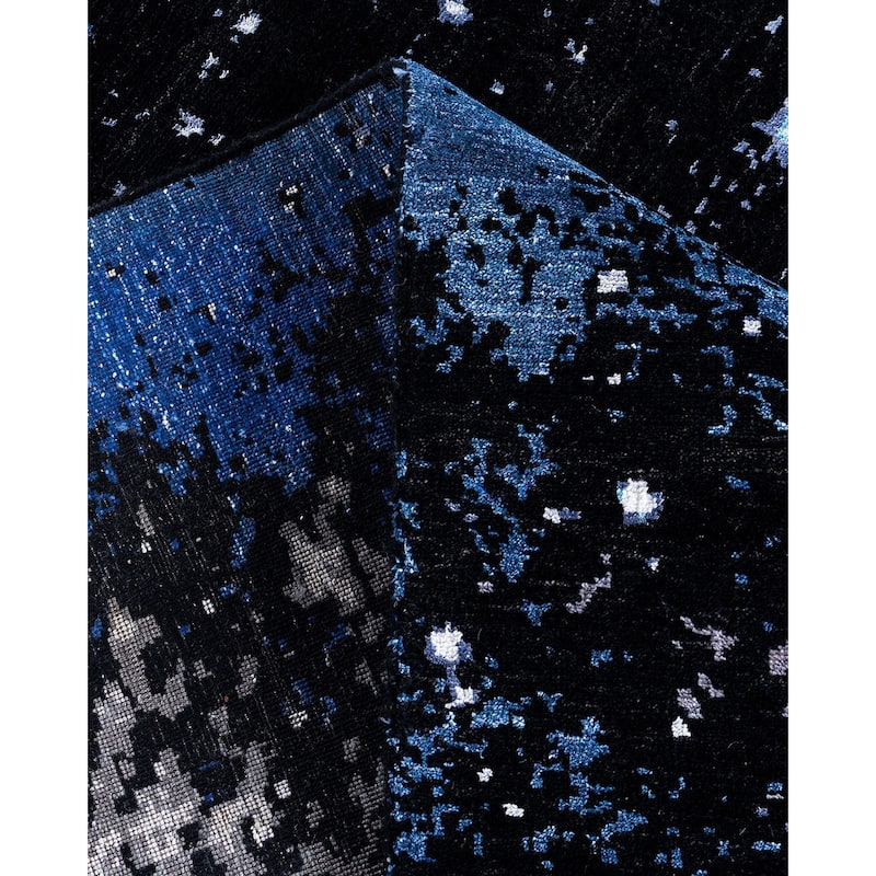 Ikat One-of-a-Kind Hand-Knotted Area Rug - Black, 8' 2" x 10' 0" - 8' 2" x 10' 0"