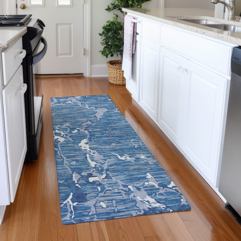 Premium Washable Super Soft Abstract Abrash Mayfield Rug - Blue - 2'3" x 7'6"