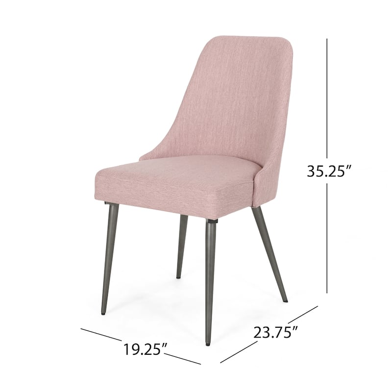 Minimalist Decorative Chair Dining Chair with Iron Legs, Blush Upholstered Coffee Chair Side Chair Reception Chair