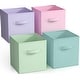 preview thumbnail 1 of 10, Sorbus Kids & Nursery Collapsible Cube Fabric Storage Bins (10.5" x 10.5"), 4 Pack, (Pastel Colors) Green