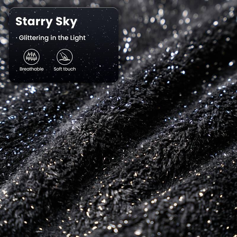 OVIOS Starry Sky Fabric Chaise Lounge Sofa-Black